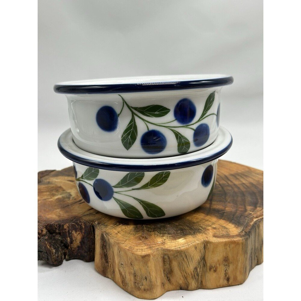 Dansk International Berries Collection Set Of 2 Berry Side Bowls Blueberries